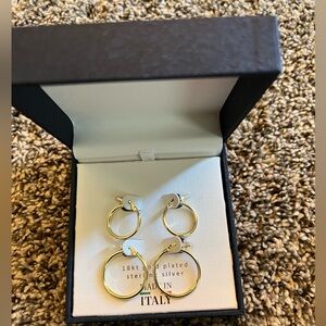 NEW LUCIA MARA 18k gold plated Sterling silver Loop Earrings